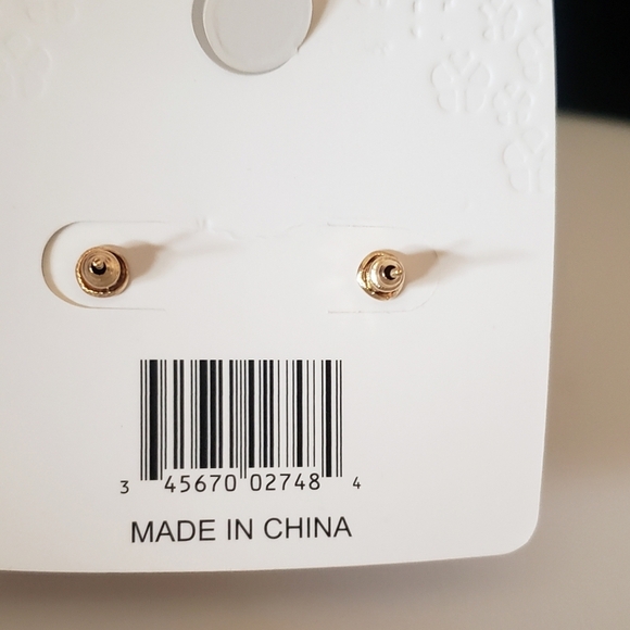 Initial Necklace Earrings Luxe Set Layered Double C Goldtone Faux Pearl New - Picture 4 of 4